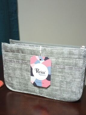 Purse Organizer Insert Gray Tweed